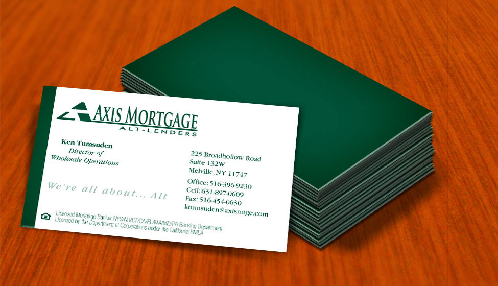 mortgage business card graphic design