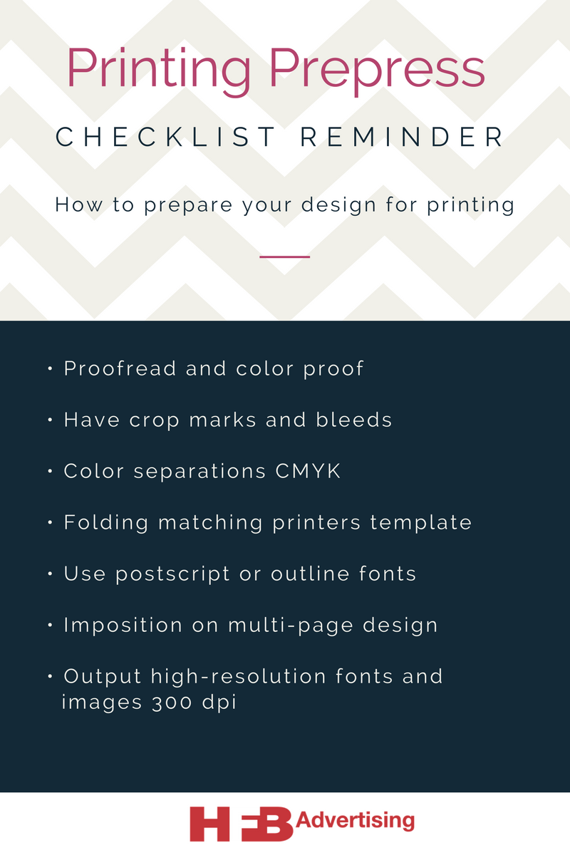 printing prepress checklist