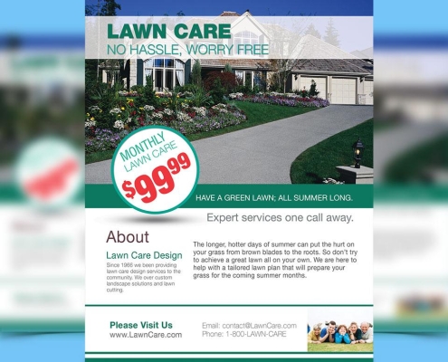 Residential Seasonal Service Flyer High-conversion residential home services flyer template featuring a prominent flat-rate subscription price badge, seasonal pain-point copy, and local trust-building markers.