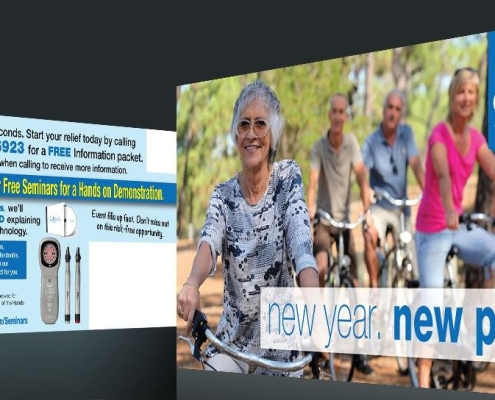 Senior Health & Wellness Campaign Multi-panel direct response senior lifestyle mailer featuring educational copywriting, a targeted event seminar invitation, and a risk-free physical DVD incentive.